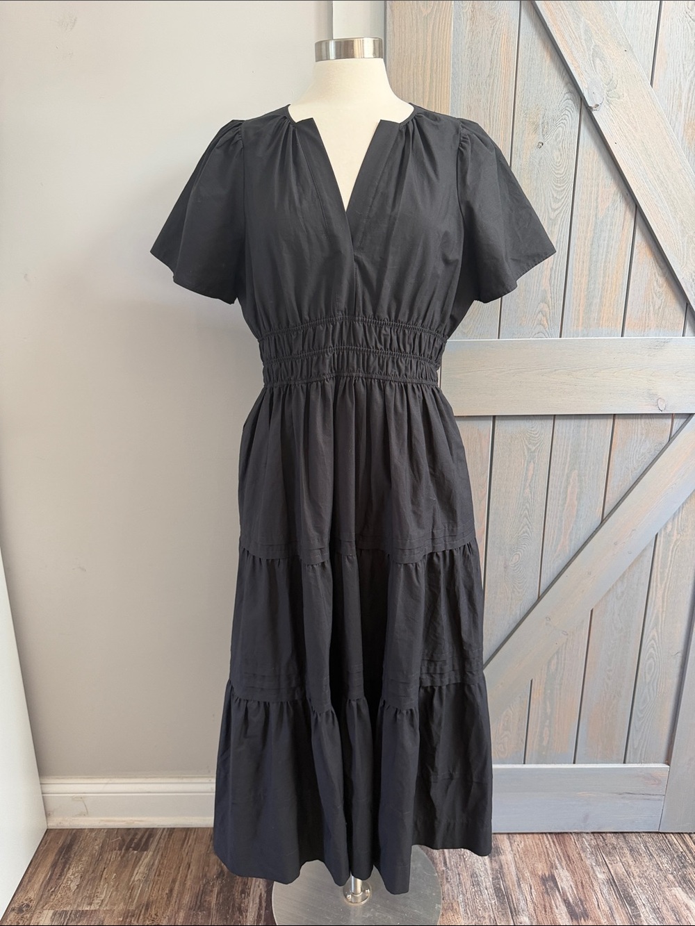 Anthropologie The Somerset Maxi Dress Black Size Large Petite - Picture 4 of 8